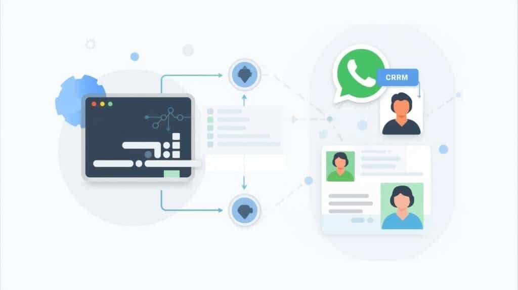 Automação de WhatsApp integrada ao CRM.