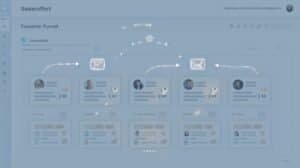 Painel de CRM com automações de follow-up.