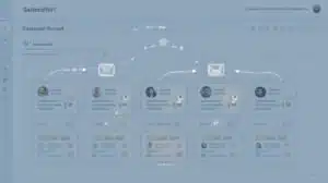 Painel de CRM com automações de follow-up.